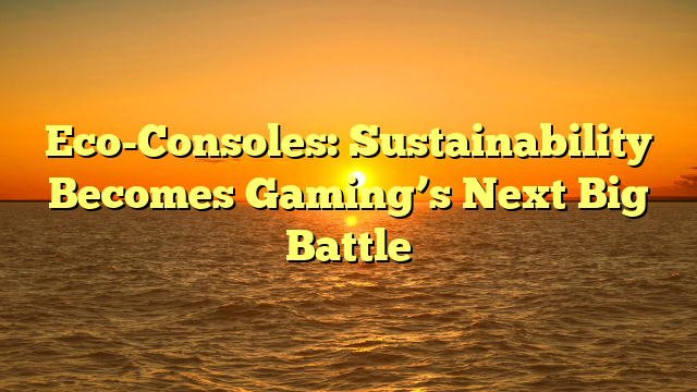 Eco-Consoles: Sustainability Becomes Gaming’s Next Big Battle