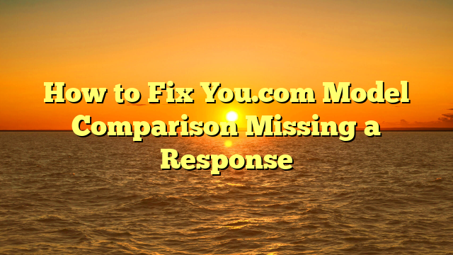 How to Fix You.com Model Comparison Missing a Response